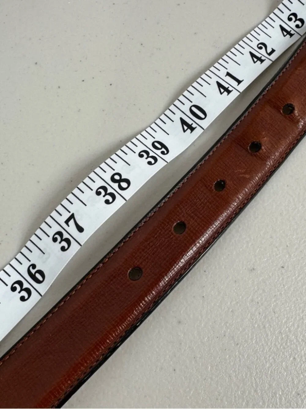 Tommy Hilfiger Leather Belt Brown Classic Silver Buckle Size 40